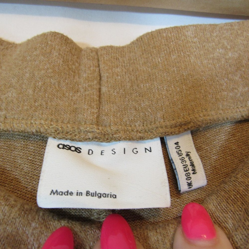 Asos Maternity Tan Beige Jogger Sweat Pants - Picture 3 of 8
